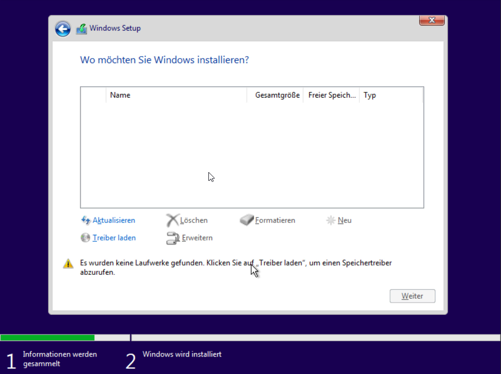 Windows 11 Festplatte und VirtIO-Treiber